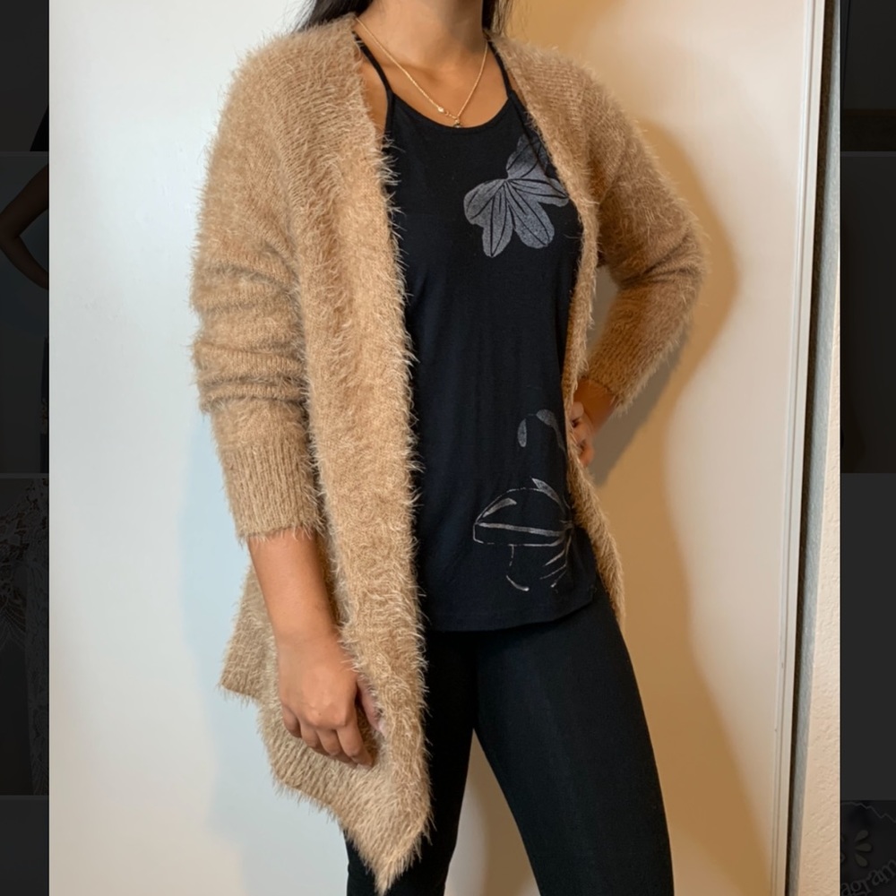 Brown Fuzzy Cardigan